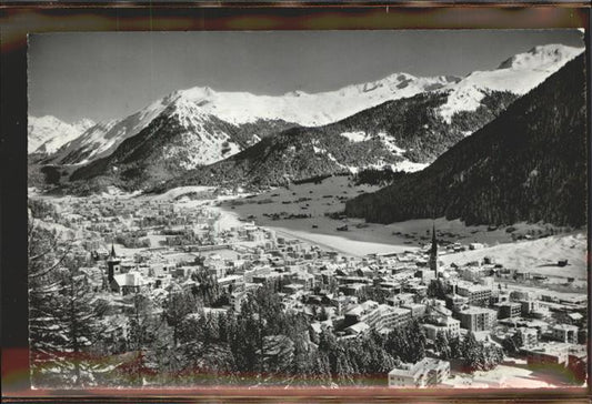 11304953 Davos GR Panorama gegen Seehorn Pischahorn Buehlenberg Silvretta