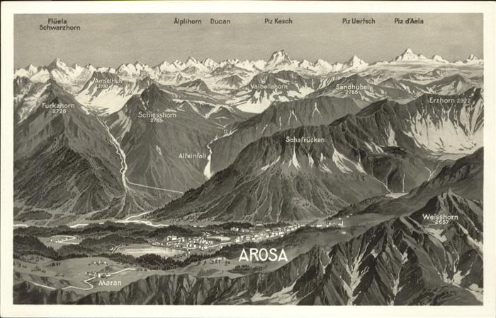 11305140 Arosa GR Gesamtuebersicht Arosa mit umliegenden Bergketten