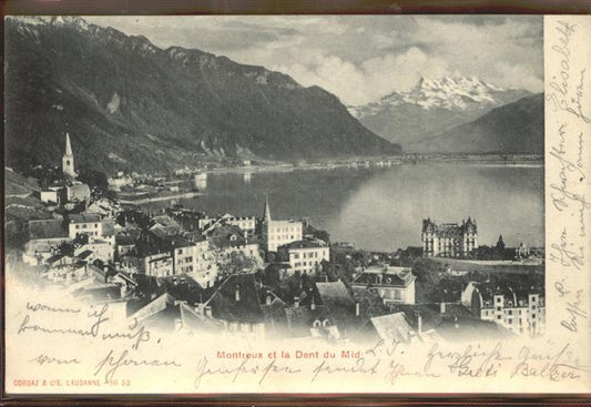 11305274 Montreux VD Vue partielle Lac Léman Dents du Midi Valais Montreux