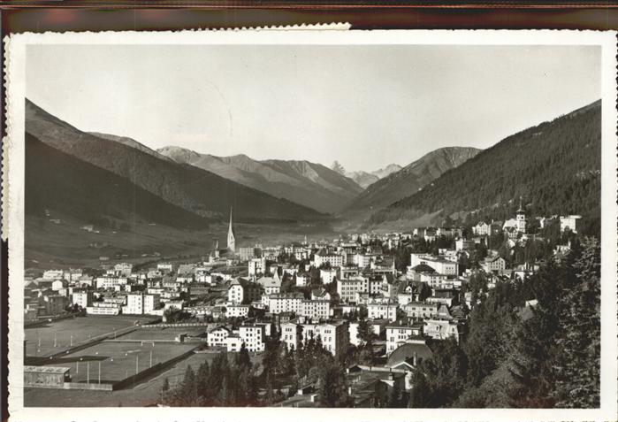 11305286 Davos GR Blick auf Buehlenhorn Tinzenhorn Piz Michel Altein Graubuenden