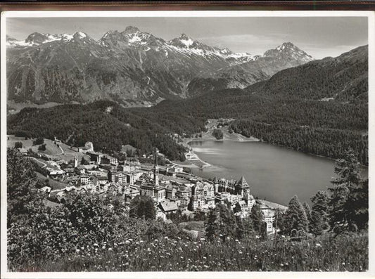 11309690 St Moritz GR mit See   Piz Languard und Piz Albris