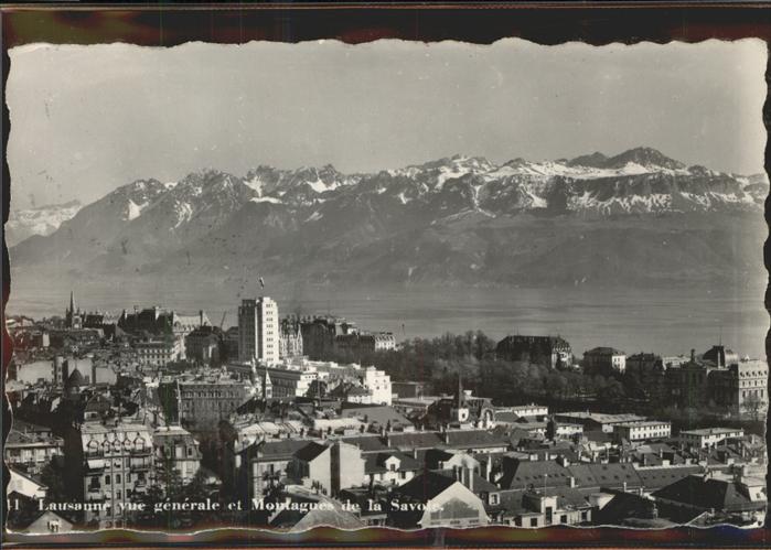 11306336 Lausanne VD Vue generale et les Alpes de Savoie Lac Leman