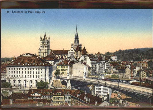 11306474 Lausanne VD Pont Bessieres et la Cathedrale