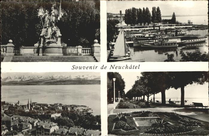 11324490 Neuchatel NE Denkmal Hafen See Uferpromenade Neuenburger See