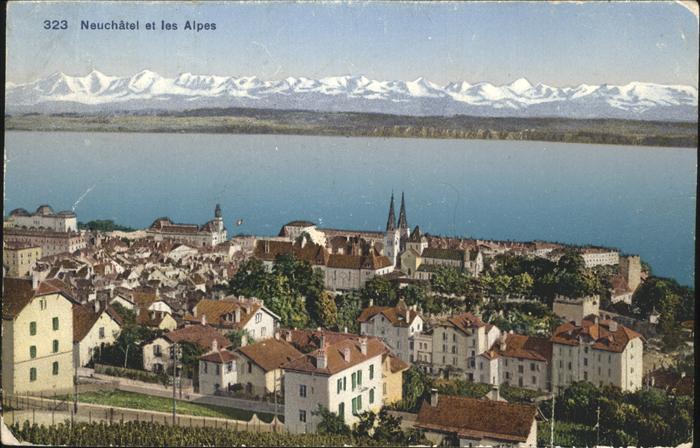 11354010 Neuchâtel NE Panorama Lac et les Alpes Neuchâtel