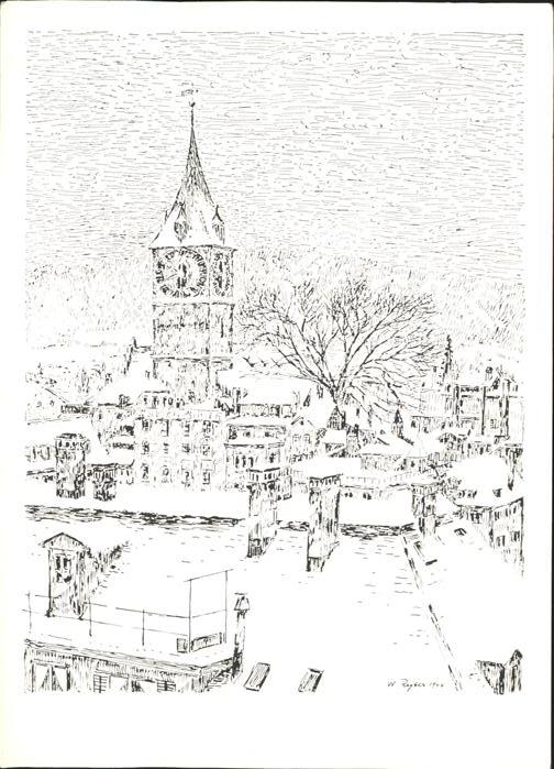 11354028 Zuerich Église Saint-Pierre Dessin Zuerich