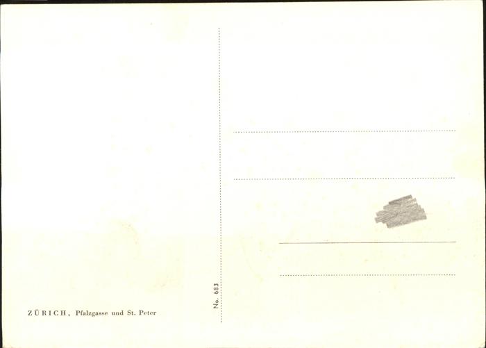 11354030 Zuerich Pfalzgasse et église Saint-Pierre Dessin Zuerich