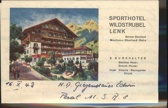 11377768 Bern BE Sporthotel Wildstrubel Lettre Berne