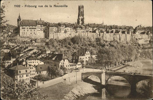 11385772 Fribourg FR Vue de la Neuveville pont