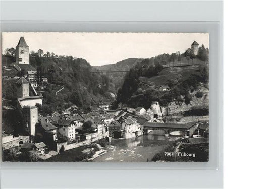 11389195 Fribourg FR Saane Bernbruecke Turm Altstadt