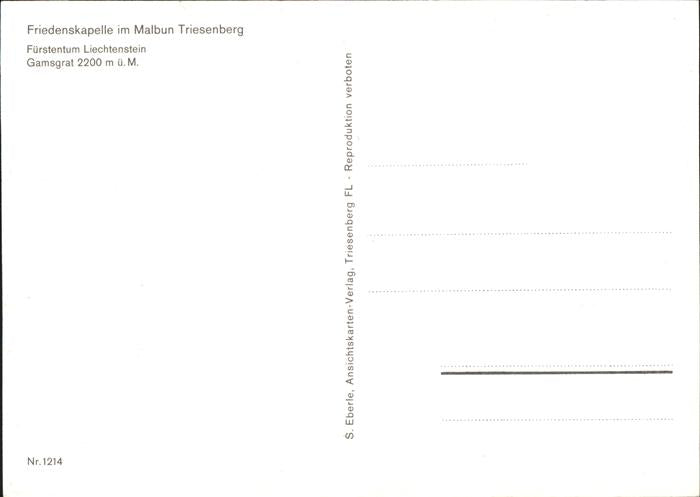 71445184 Triesenberg Friedenskapelle im Malbun Gamsgrat