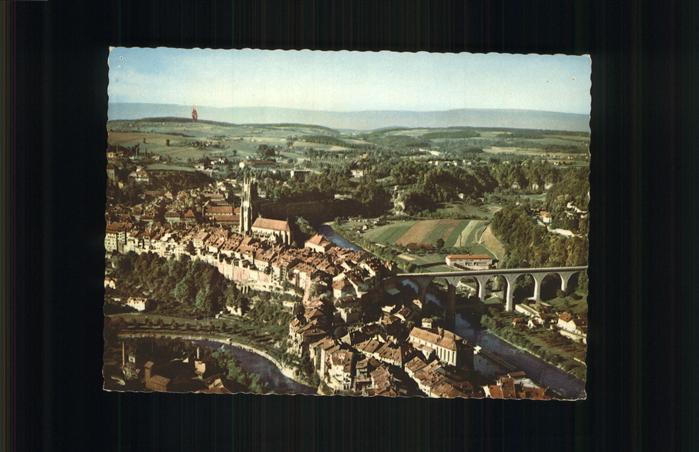 11466804 Fribourg FR Cathedrale Pont Saane vue aerienne