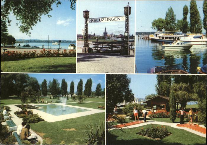 11467043 Kreuzlingen TG Hafen Bodensee Parkanlagen Minigolf Faehrschiff Landungs