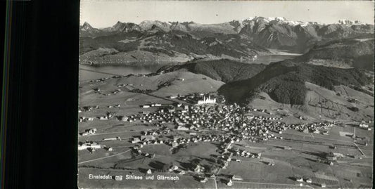 71485904 Einsiedeln SZ Sihlsee Glaernisch Glarner Alpen Fliegeraufnahme