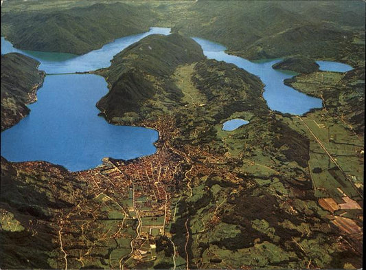 71484763 Lago di Lugano TI Panorama aereo