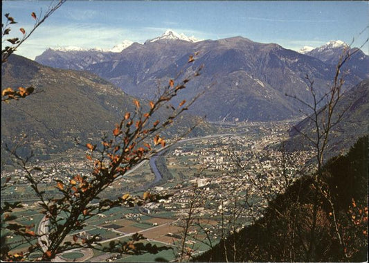 11485317 Bellinzona Veduta generale con Camorino Giubiasco Monte Carasso