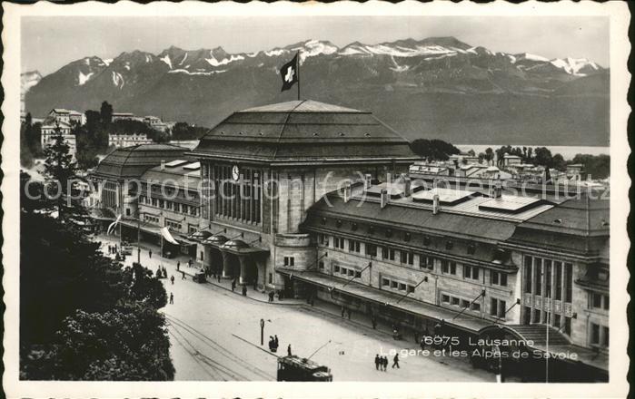 11500958 Lausanne VD La Gare et les Alpes de Savoie Lausanne