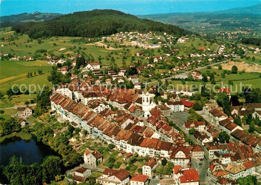 13056293 Wil SG Altstadt mit Stadtweiher Fliegeraufnahme