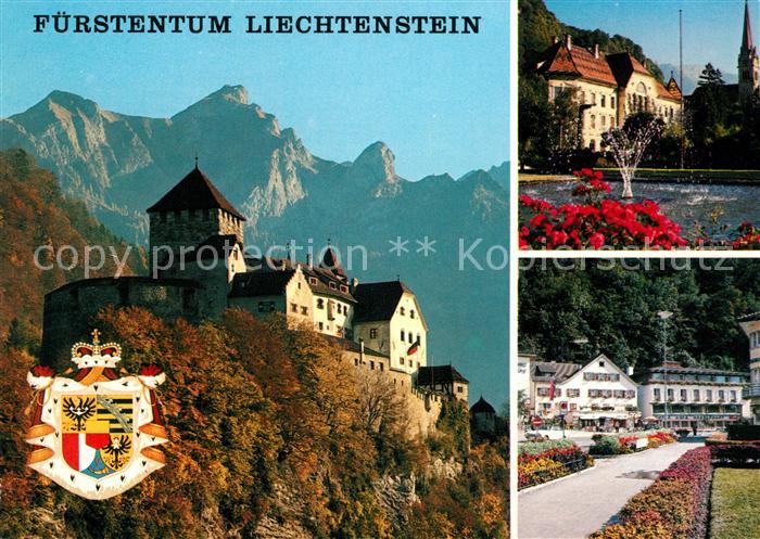 73132239 Liechtenstein  F&#252;rstentum Schloss Vaduz Staatswappen Regierungsgeb