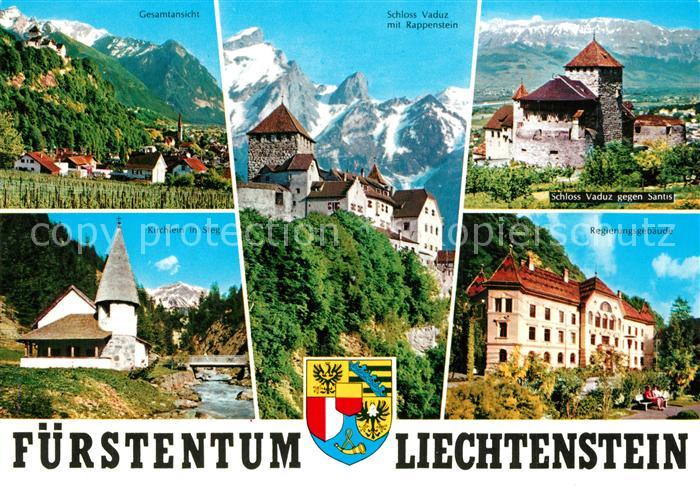 73277792 Liechtenstein  Schloss Vaduz Rappenstein Kirchlein im Steg Regierungsge