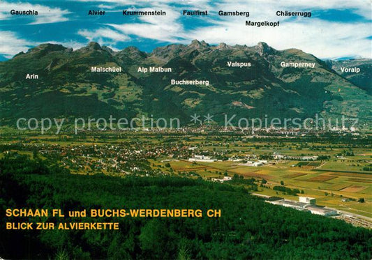 73364915 Schaan Liechtenstein und Buchs Werdenberg mit Alvierkette