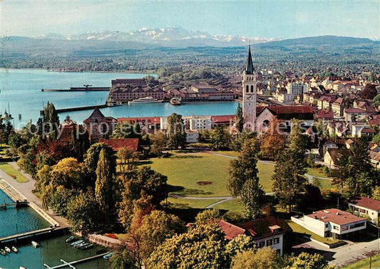 13532139 Romanshorn TG Panorama Blick auf Saentis Appenzeller Alpen Bodensee Fli