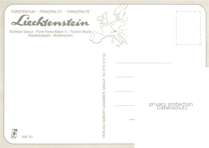 73589367 Liechtenstein  Schloss Vaduz Fuerstenpaar Staatswappen Briefmarken