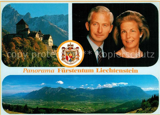 73589368 Liechtenstein  Schloss Vaduz Fuerstenpaar Landschaftspanorama