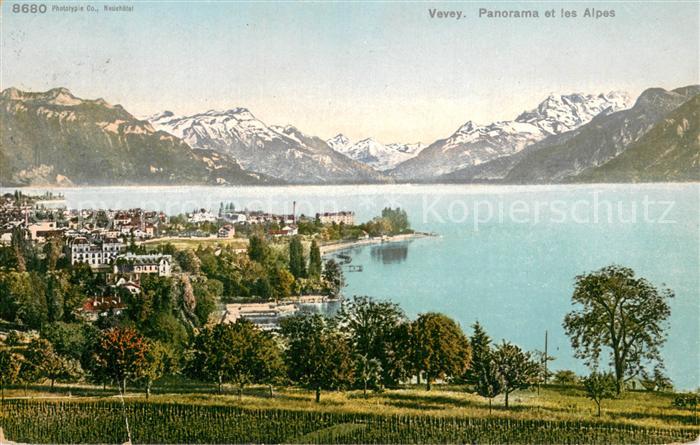 13715858 Vevey VD Panorama et les Alpes Vevey VD