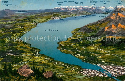 13715880 Carte panoramique Genève GE avec Lac Léman Geneve GE