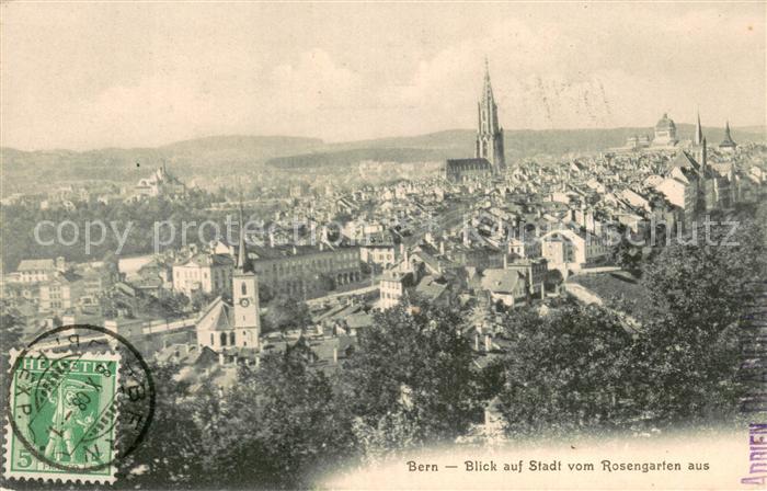 13717862 Bern BE Vue de la ville depuis la roseraie de Bern BE