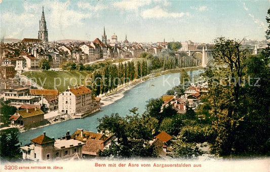 13718371 Bern BE Panorama de la ville avec l'Aar vu depuis Aargauerstalden Bern BE