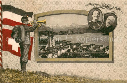 13731298 Luzern  LU Panorama Kaiser Wilhelm II in der Schweiz