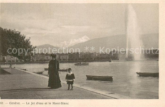 13734346 Geneve GE Le Jet d’Eau et le Mont Blanc