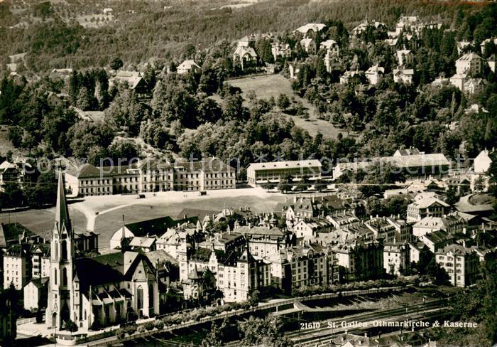 13734732 St Gallen SG Othmarkirche und Kaserne Fliegeraufnahme