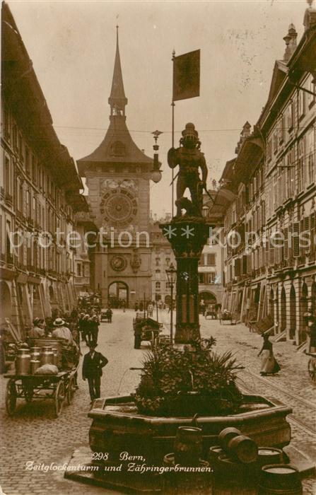 13733753 Bern BE Tour de l'horloge et camion à lait de la fontaine Zaehringer Bern BE