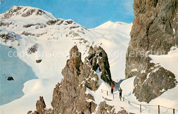 13734773 Davos GR Felsenweg Strelapass Weissfluhjoch mit Weissfluh