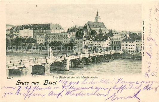 13735330 Bâle BS Alte Rheinbruecke avec Martinskirche Basel BS