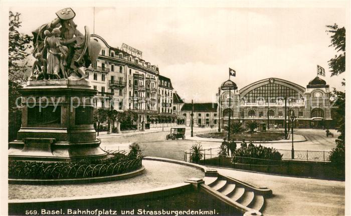 13735337 Basel BS Bahnhofplatz und Strassburgerdenkmal