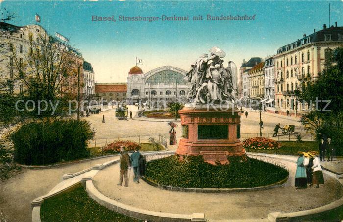 13735340 Bâle BS Strasbourg Monument avec la Gare Fédérale de Bâle BS