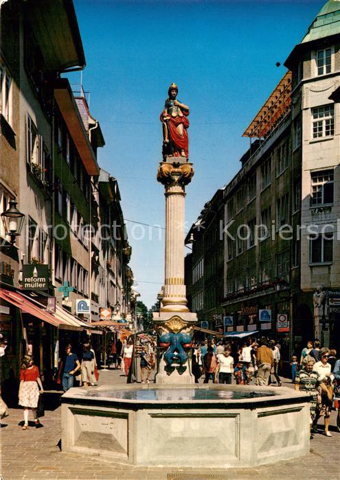 13735459 Winterthur  ZH Marktgasse mit Justitiabrunnen