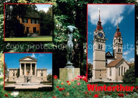 13735463 Winterthur  ZH Villa Statue Stadthaus Kirche