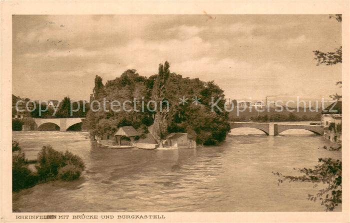 13735554 Rheinfelden AG mit Bruecke und Burgkastell