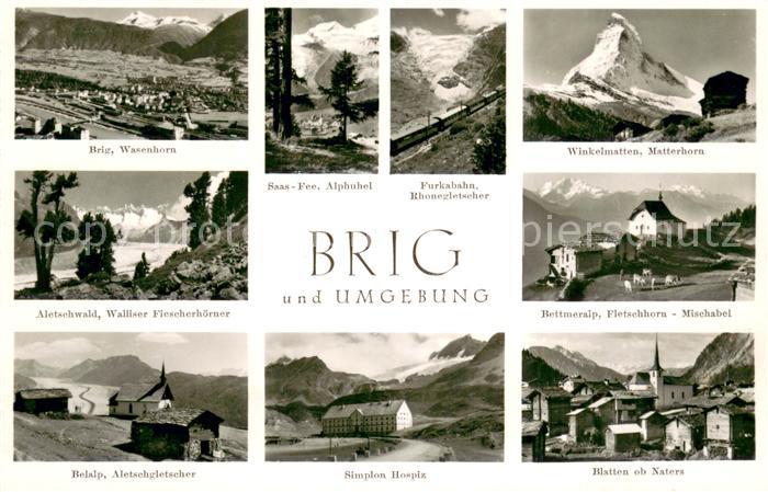 13738057 Brig Brigue VS und Umgebung Walliser Alpen Matterhorn Gletscher