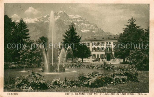 13737970 Glarus GL Hotel Glarnerhof mit Volksgarten und Wiggis