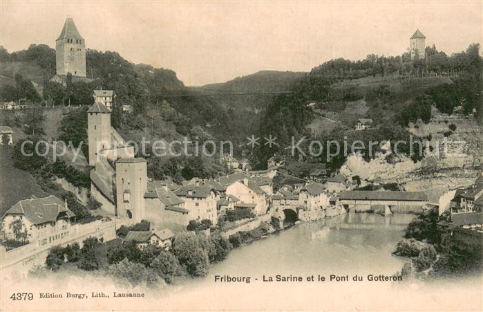 13738380 Fribourg FR La Sarine et le Pont du Gotteron