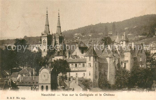 13738386 Neuchatel NE Vue sur la Collegiale et le Chateau