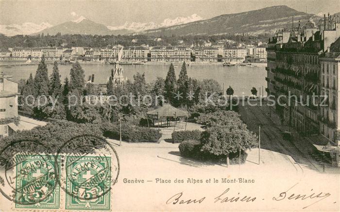 13738477 Genève GE Place des Alpes et le Mont Blanc Genève GE