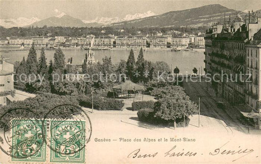 13738477 Genève GE Place des Alpes et le Mont Blanc Genève GE