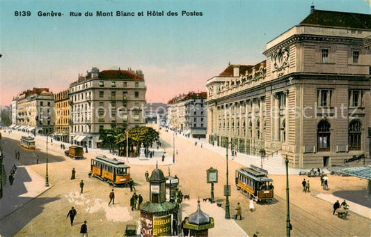 13738479 Geneve GE Rue du Mont Blanc et Hotel des Postes